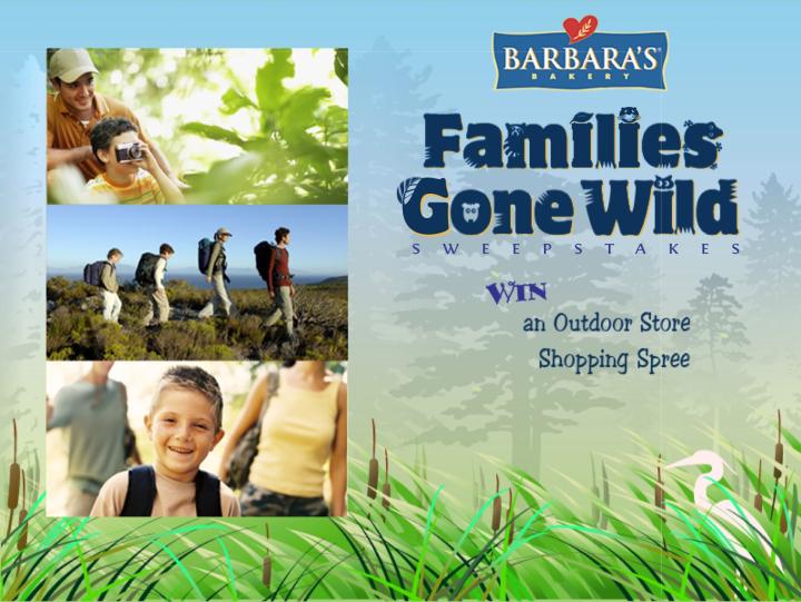 Barbara's Bakery > Families Gone Wild > Sweepstakes Landing Page