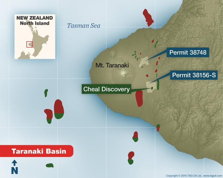 Tag Oil > Map > Taranaki Basin
