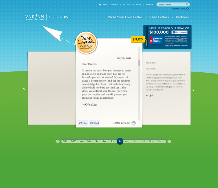 Varian > Dear Cancer > Website > Read Letters