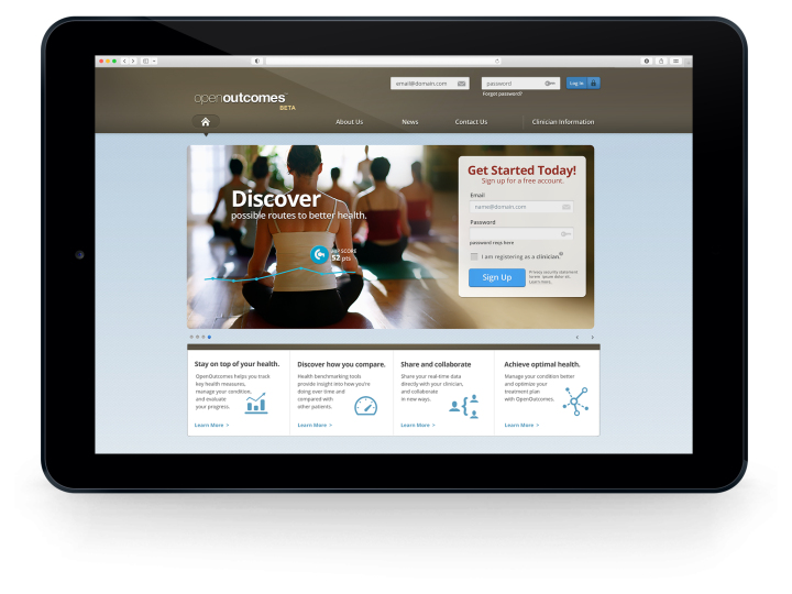 Open Outcomes > Patient Landing Page