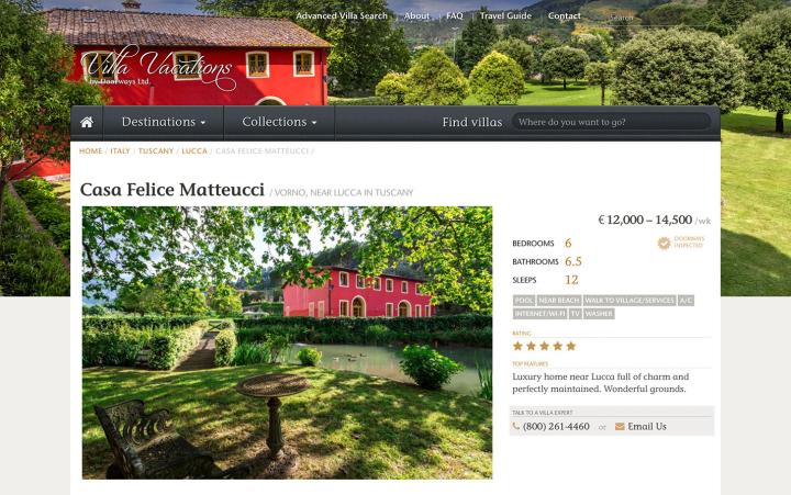 Villa Vacations > Villa Top of Page Layout