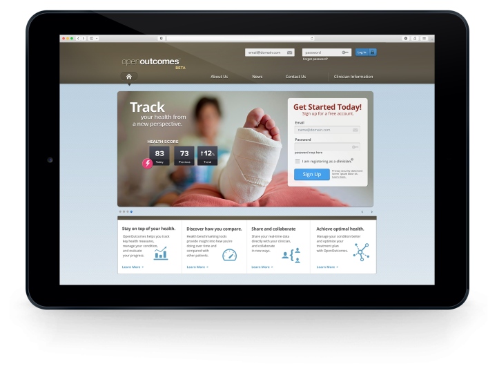 Open Outcomes > Patient Landing Page